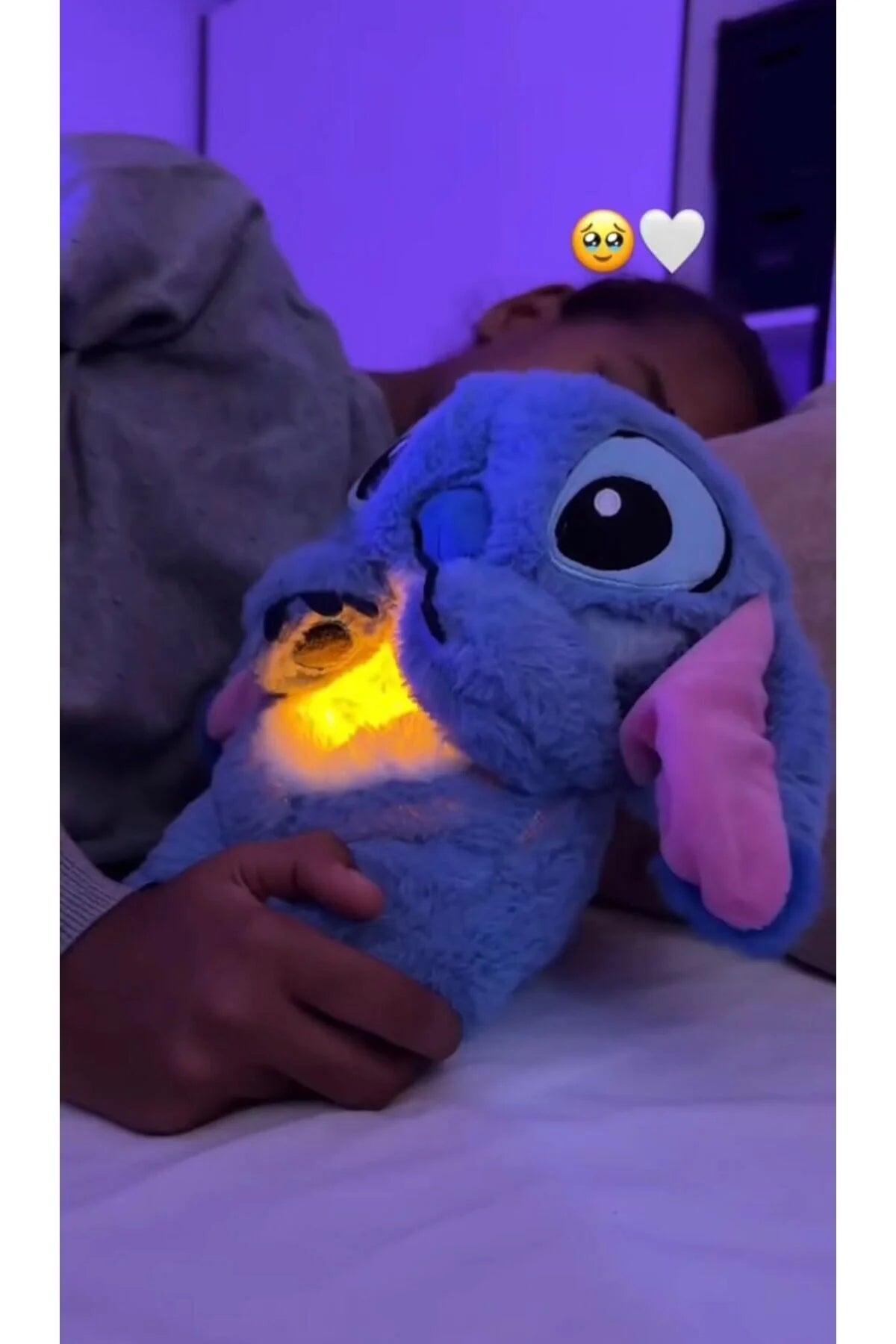 Mavi Stitch Nefes Alan Işıklı Peluş Uyku Arkadaşı