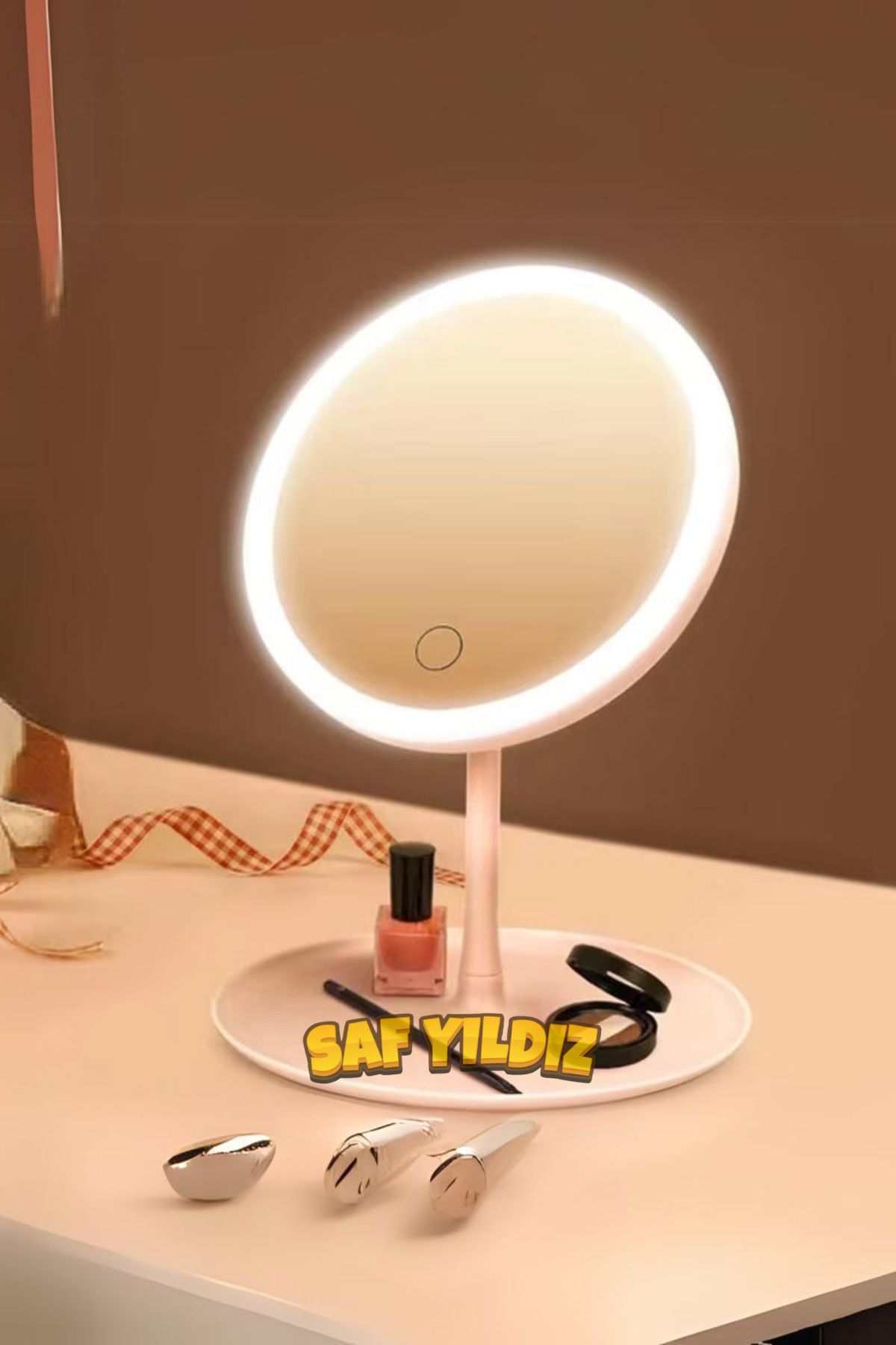 Dokunmatik LED Işıklı USB Şarjlı Makyaj Aynası SFYLDZ-MKYJ2